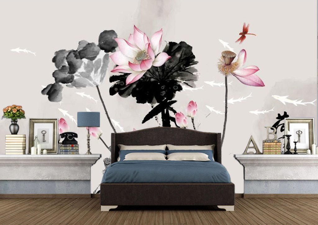 3D Lotus Leaf 577 Wall Murals Wallpaper AJ Wallpaper 2 