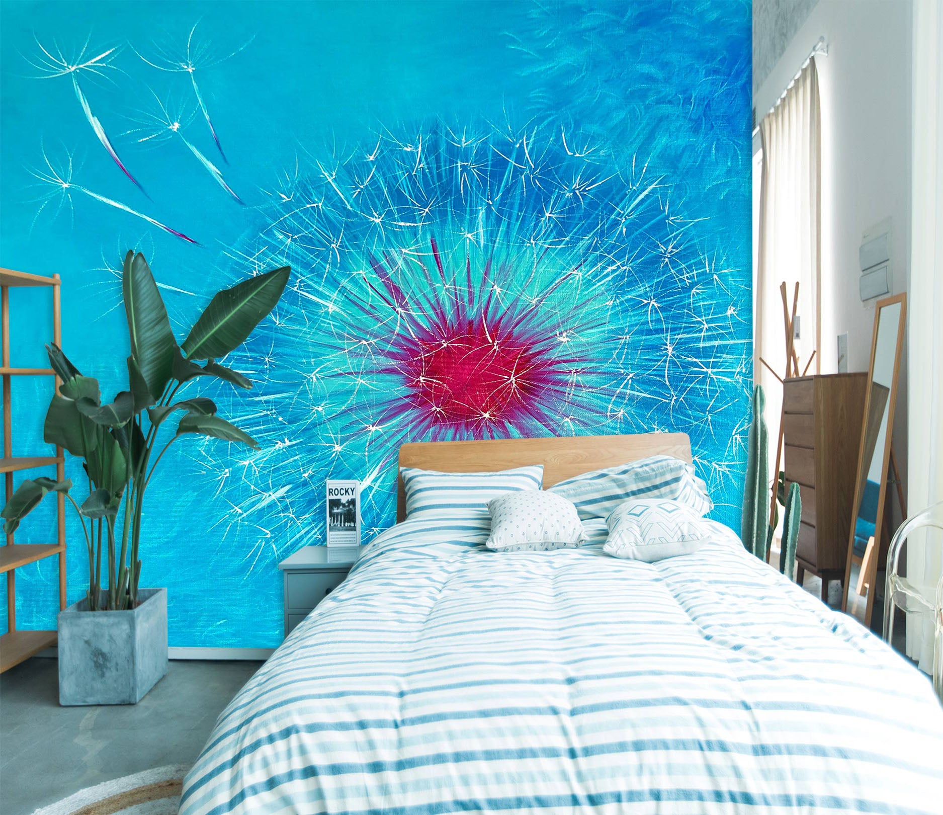 3D Blue Dandelion 135 Skromova Marina Wall Mural Wall Murals