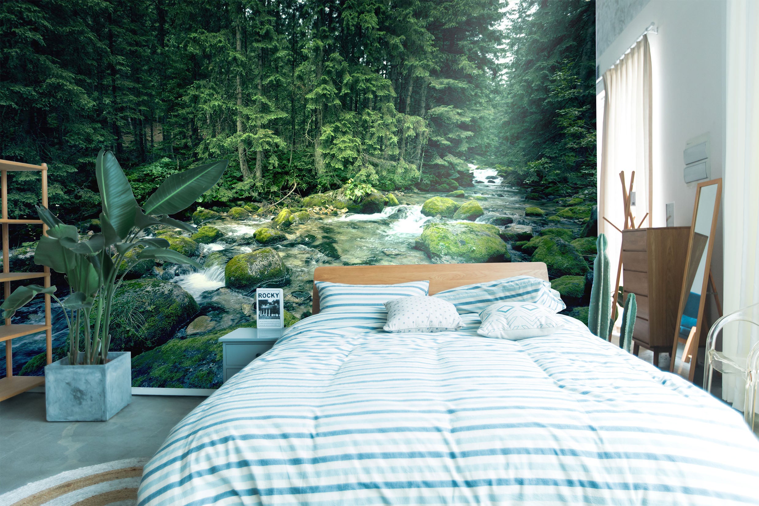 3D Forest Moss Stone 101 Wall Murals