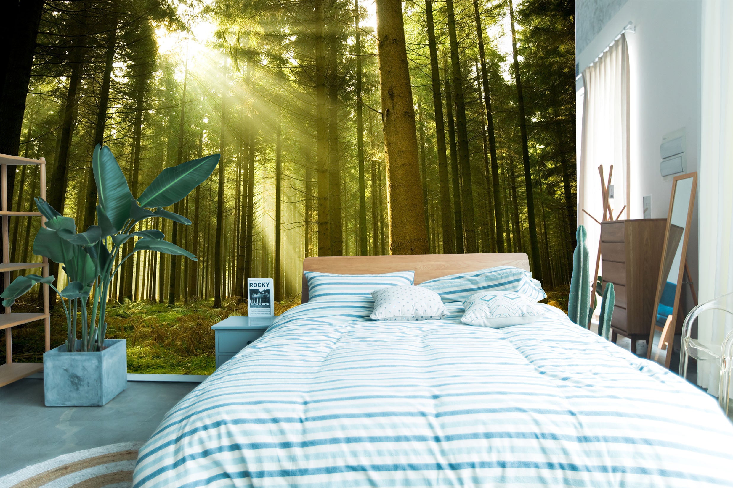 3D Forest Sunlight 119 Wall Murals