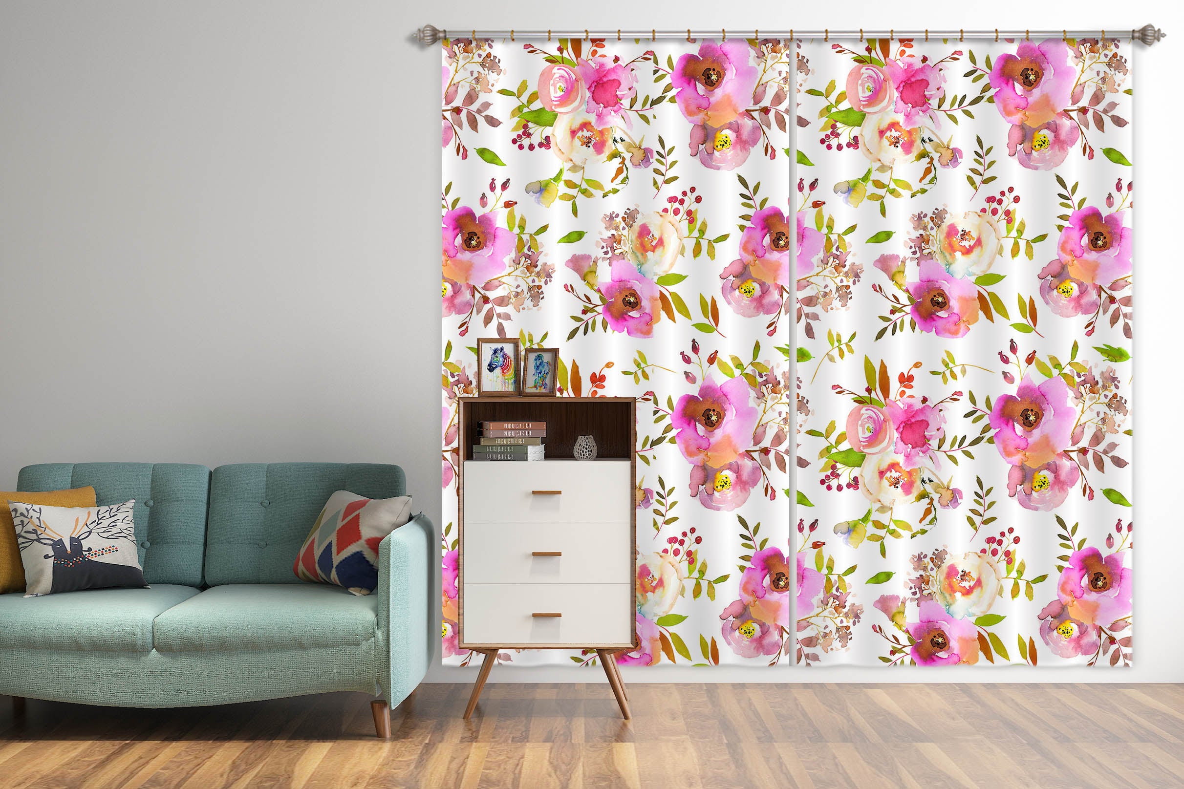 3D Flower Cherry 230 Uta Naumann Curtain Curtains Drapes