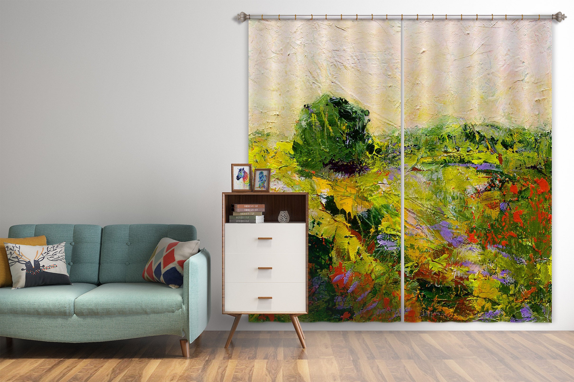 3D Wildflower Fragrance 232 Allan P. Friedlander Curtain Curtains Drapes