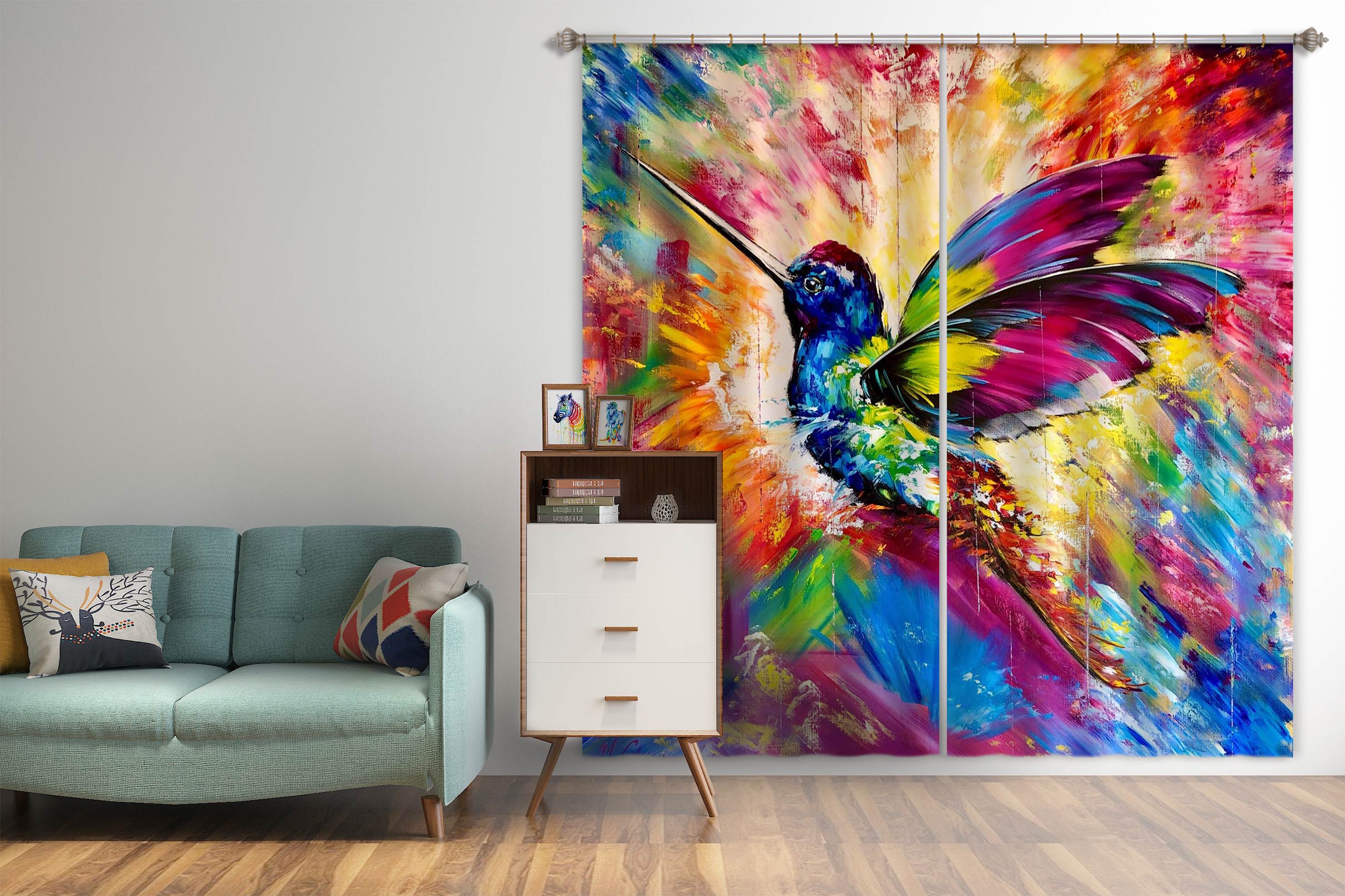 3D Painted Bird 357 Skromova Marina Curtain Curtains Drapes