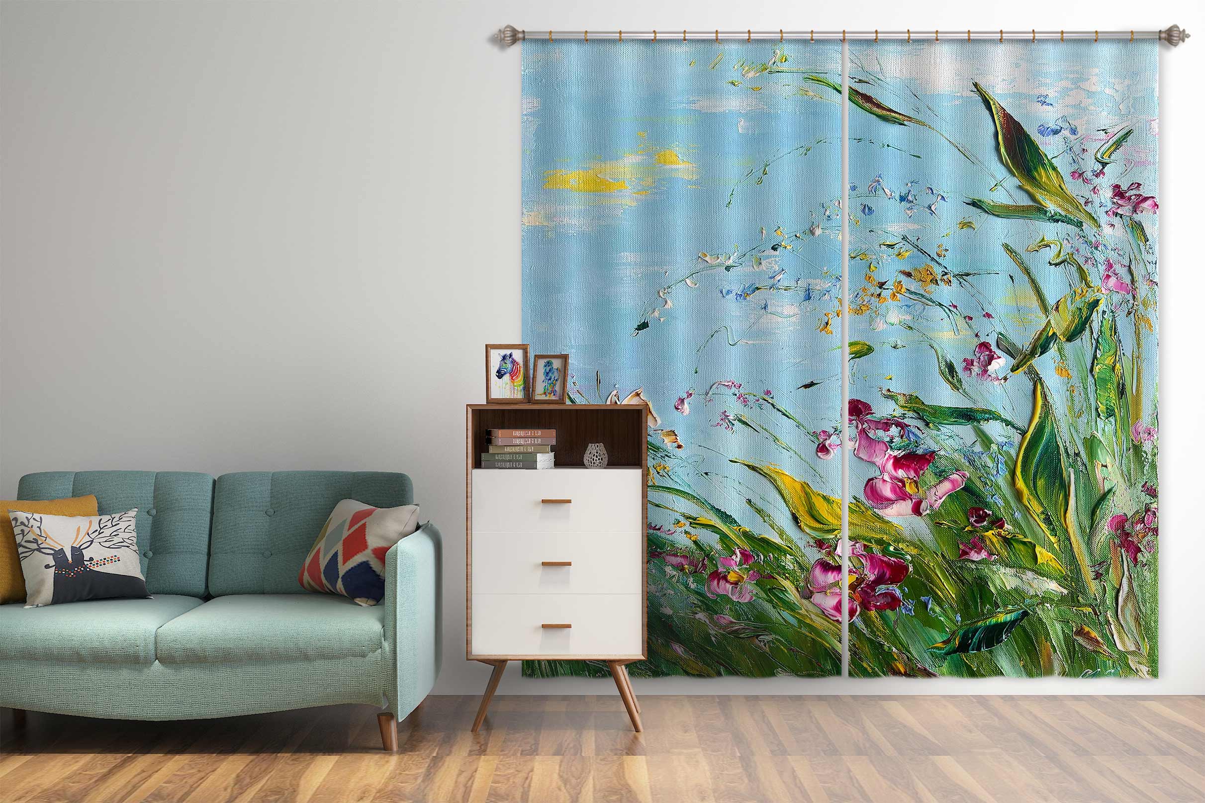 3D Grass Butterfly 411 Skromova Marina Curtain Curtains Drapes