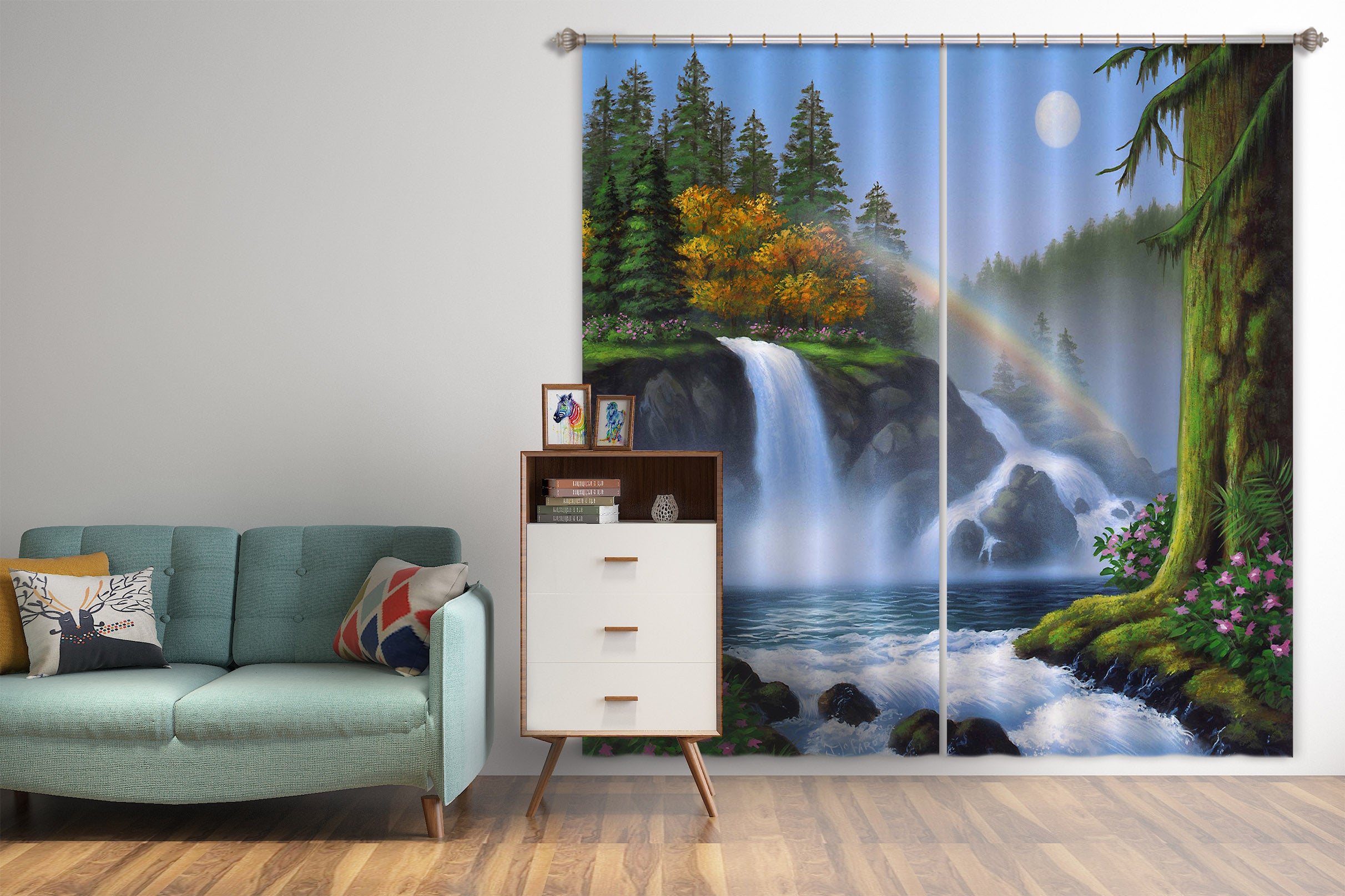 3D Waterfall 078 Jerry LoFaro Curtain Curtains Drapes