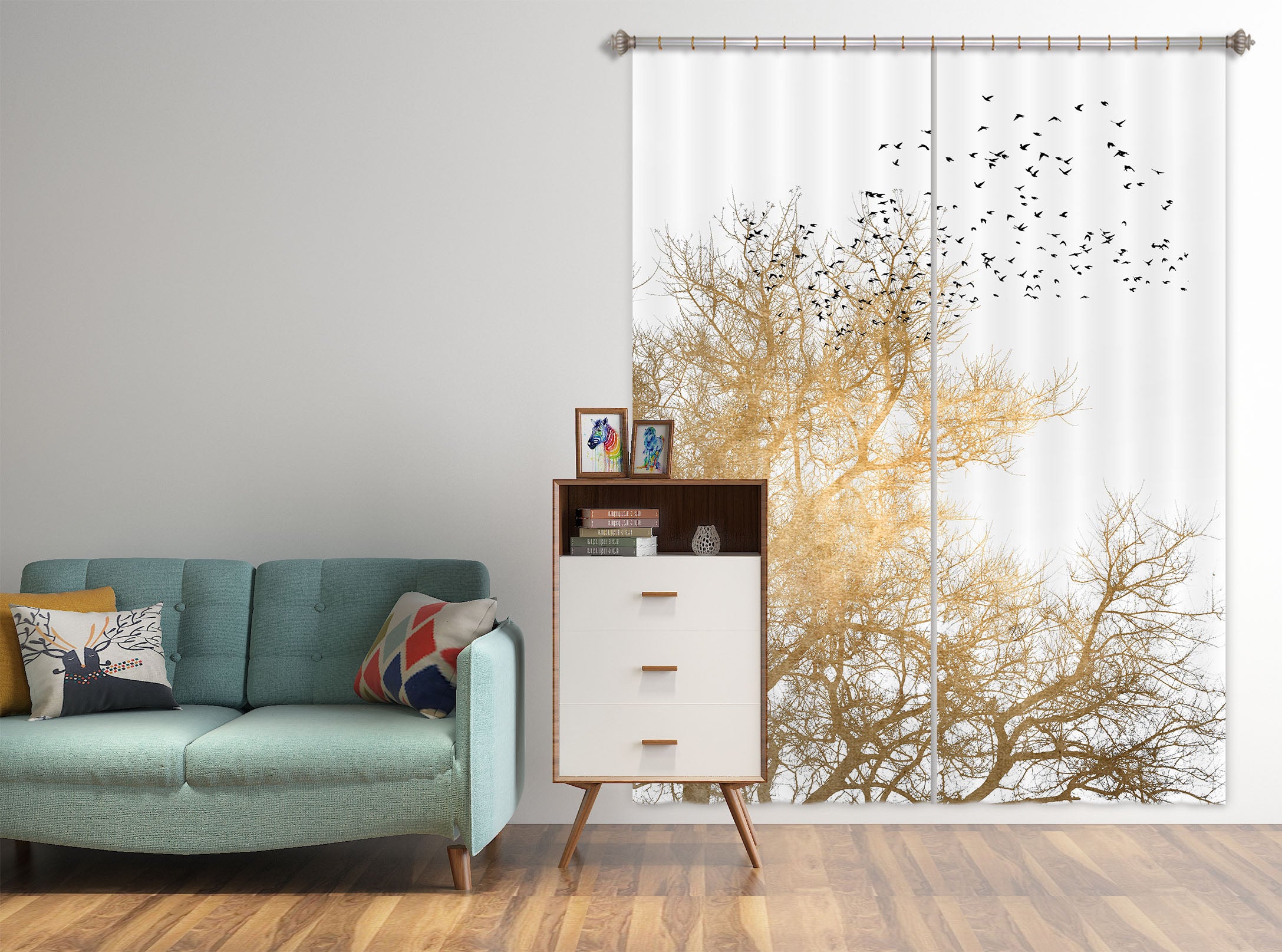 3D Golden Skies 1050 Boris Draschoff Curtain Curtains Drapes