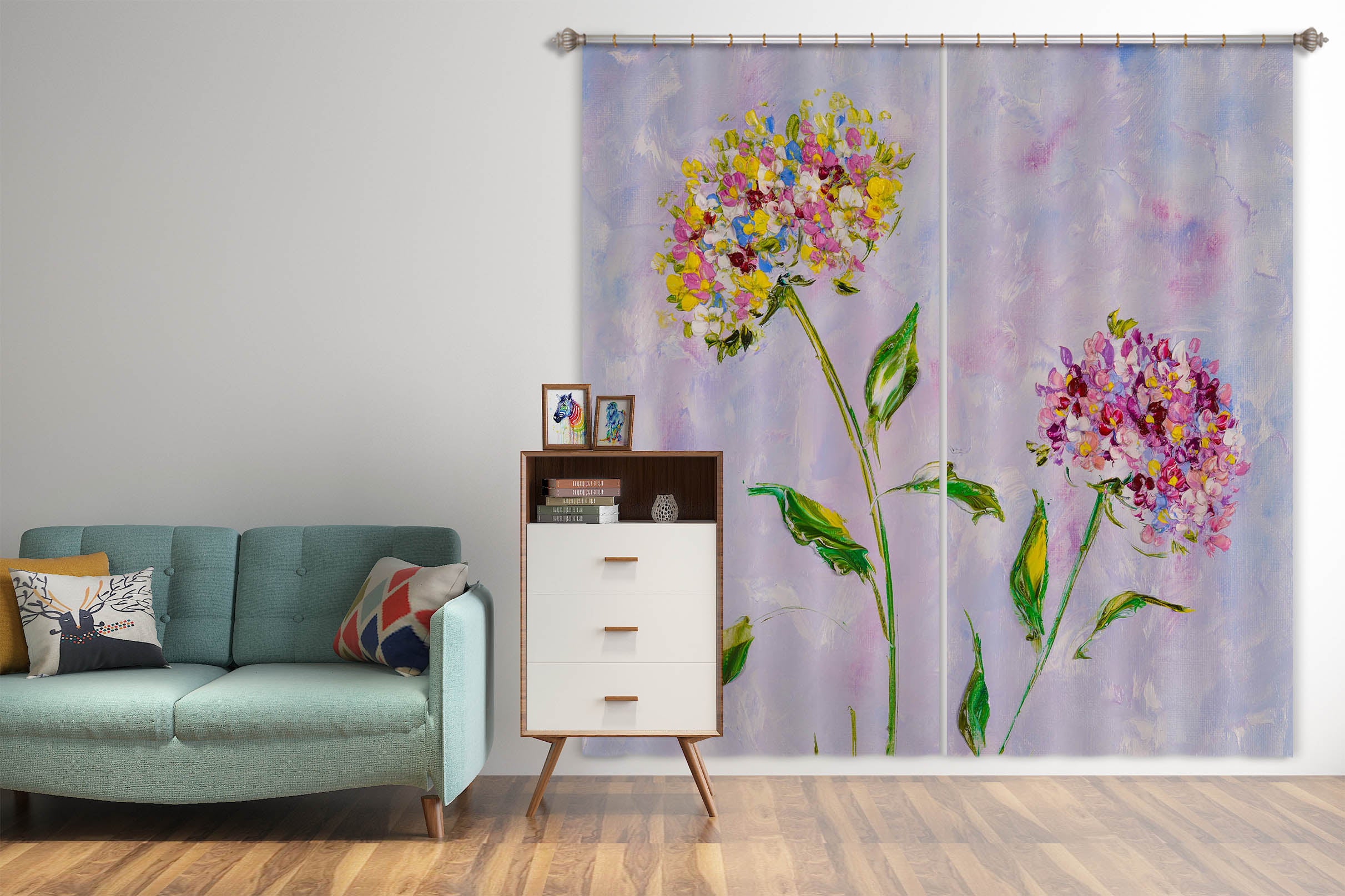 3D Colorful Flower 2354 Skromova Marina Curtain Curtains Drapes