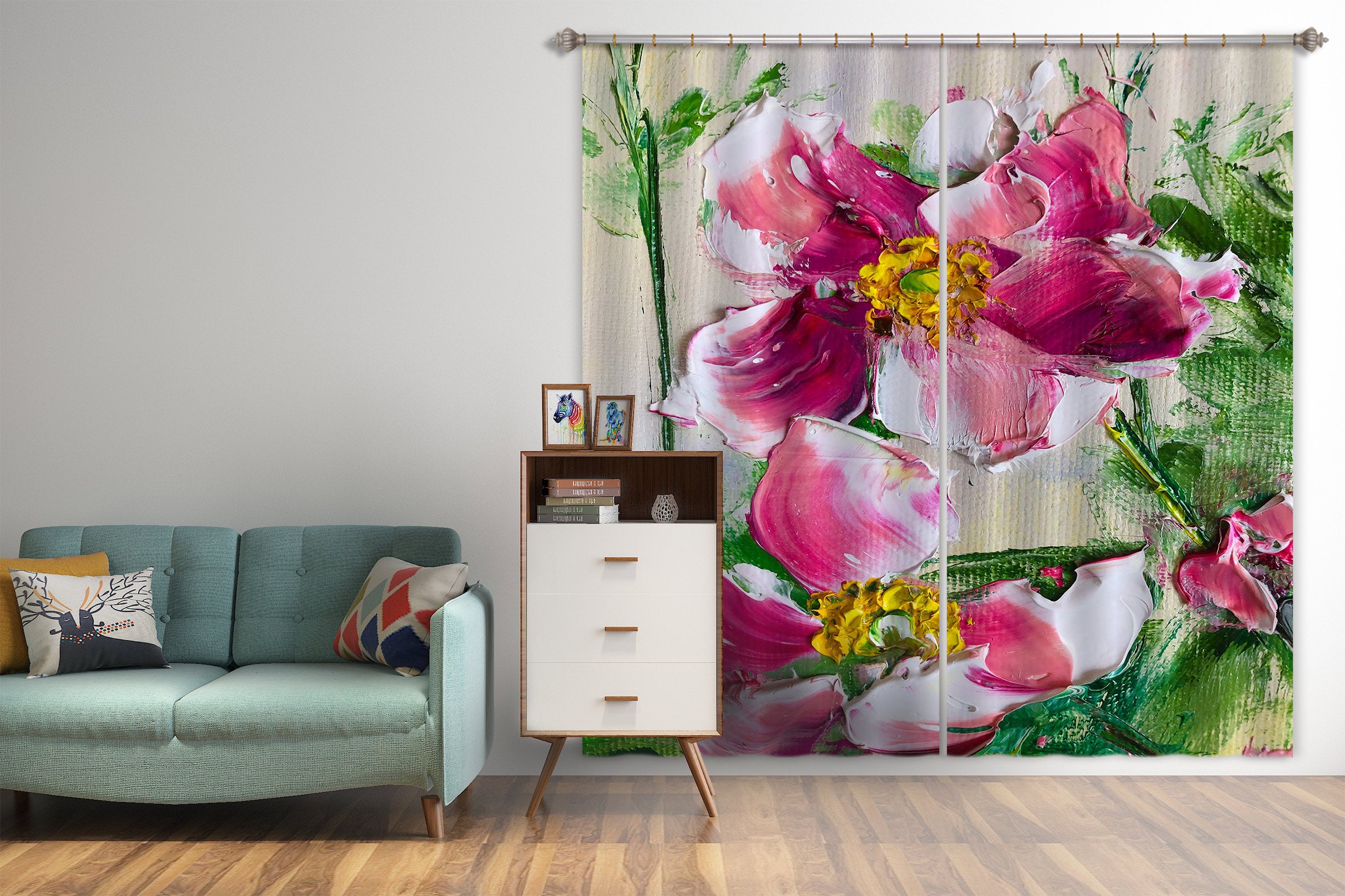 3D Flower Petals 370 Skromova Marina Curtain Curtains Drapes