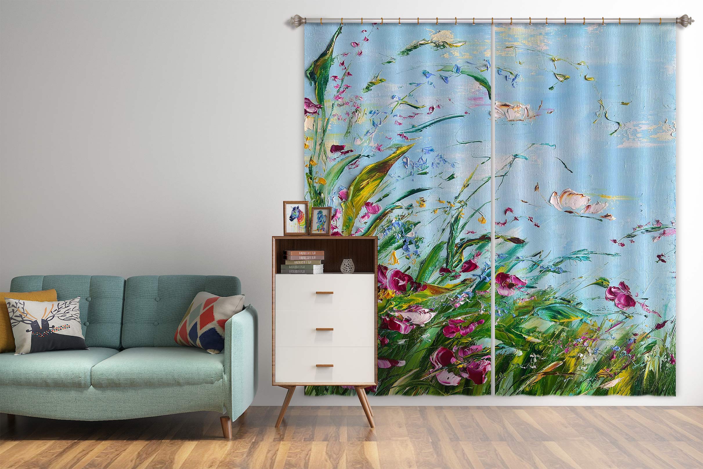 3D Garden Leaves 412 Skromova Marina Curtain Curtains Drapes