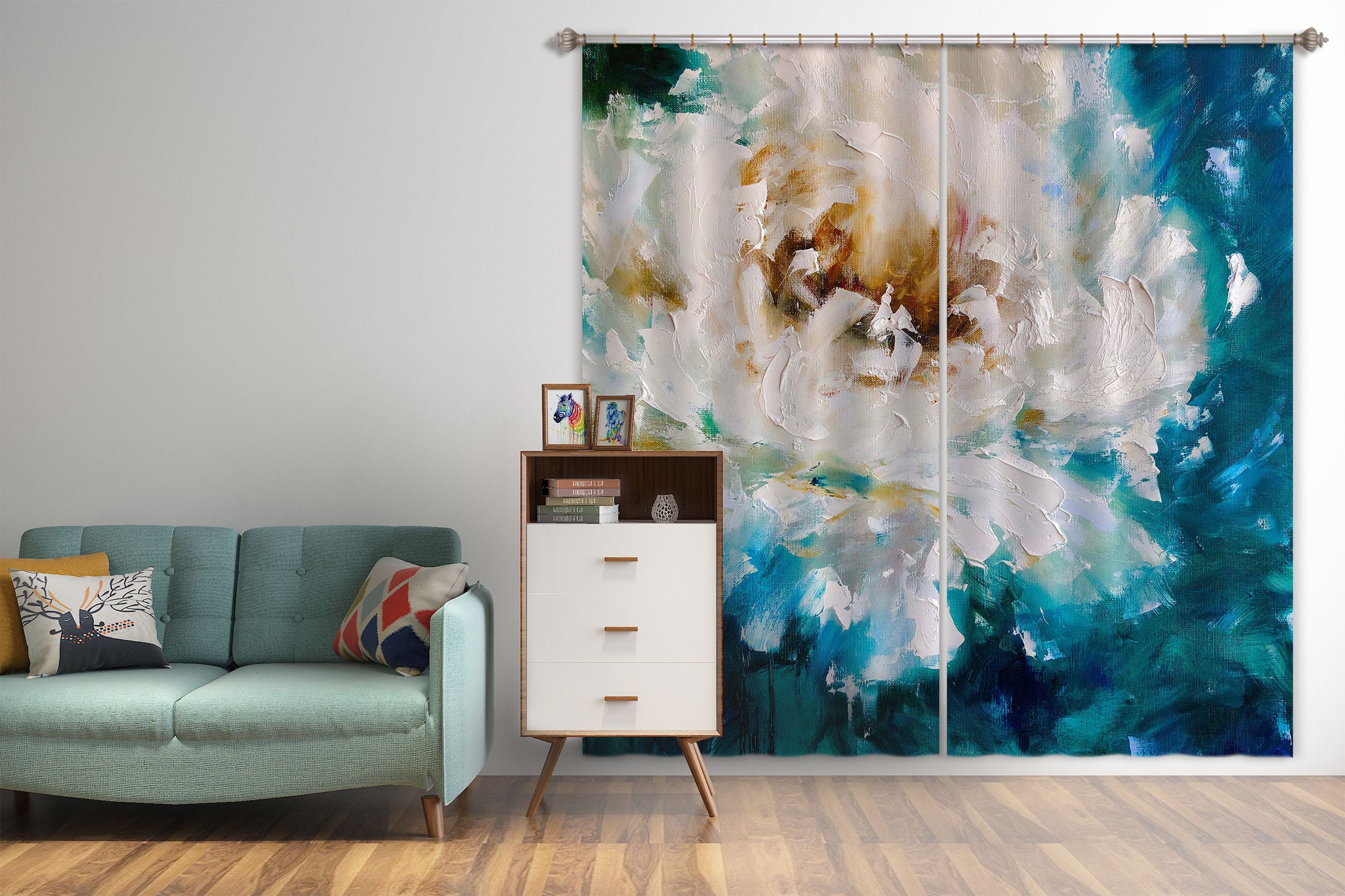 3D Painted Flowers 374 Skromova Marina Curtain Curtains Drapes