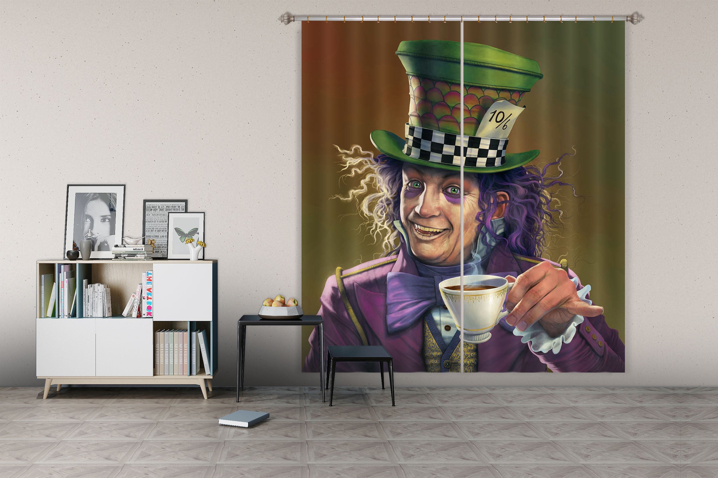 3D Mad Hatter Def 050 Vincent Hie Curtain Curtains Drapes