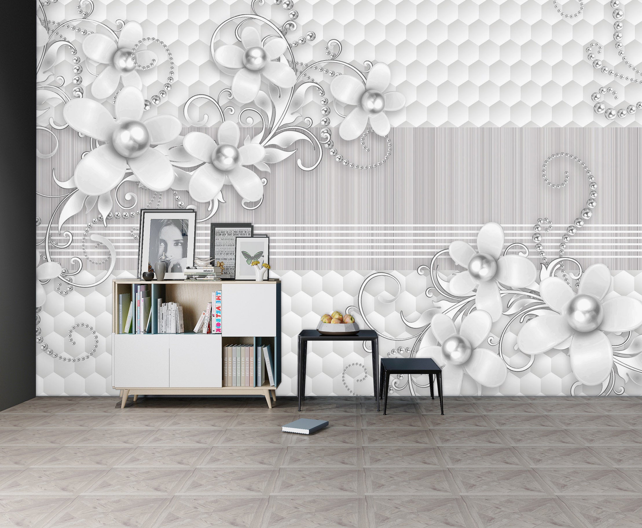 3D Diamond Flower 1472 Wall Murals