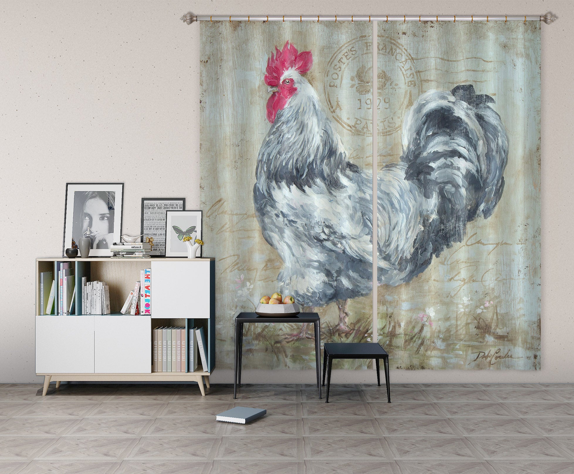 3D Rooster 2184 Debi Coules Curtain Curtains Drapes