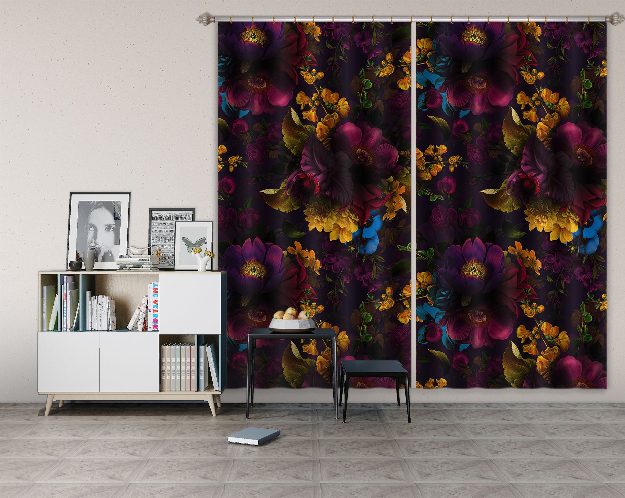 3D Painted Leaves 166 Uta Naumann Curtain Curtains Drapes