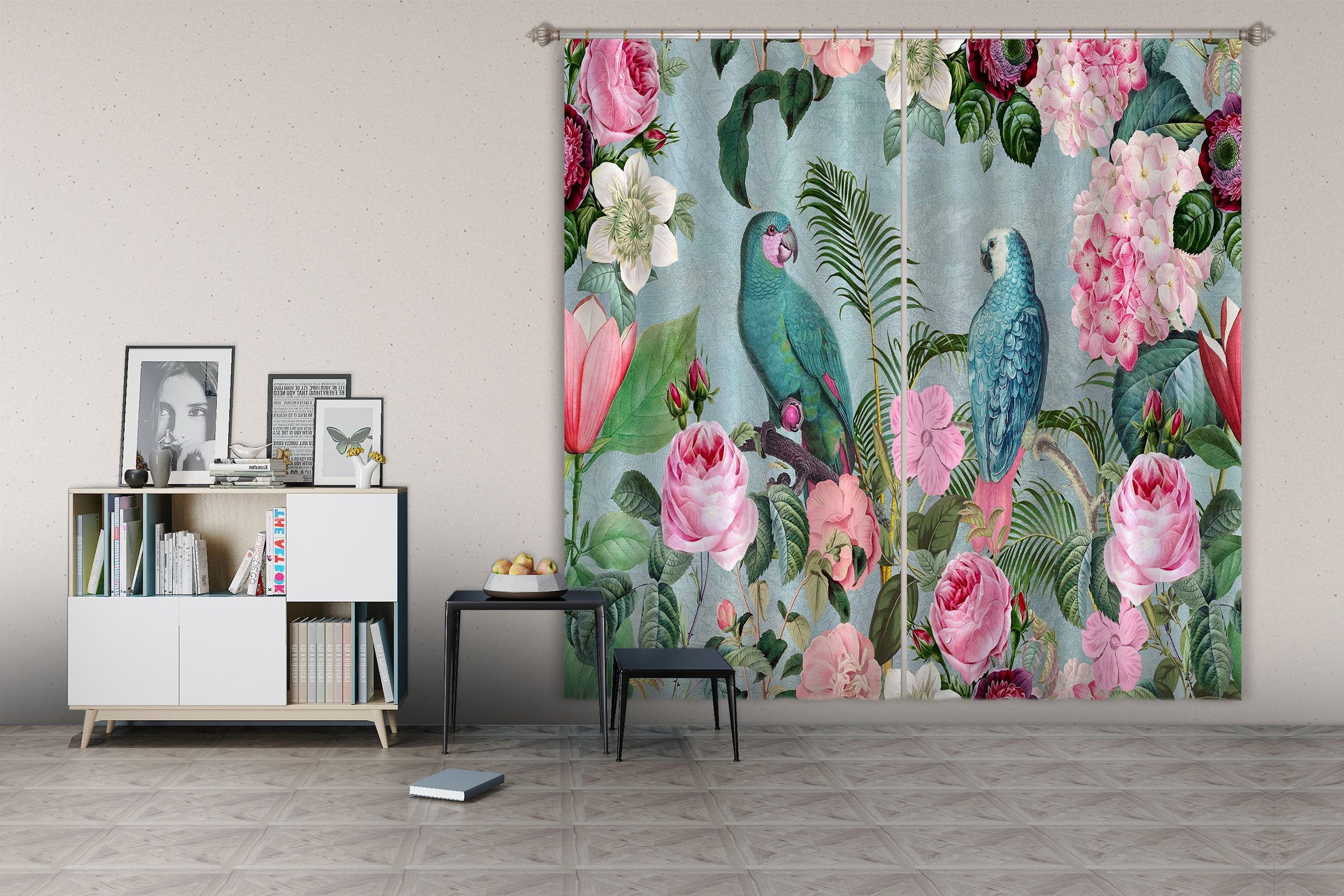 3D Bird Friends 067 Andrea haase Curtain Curtains Drapes Wallpaper AJ Wallpaper 