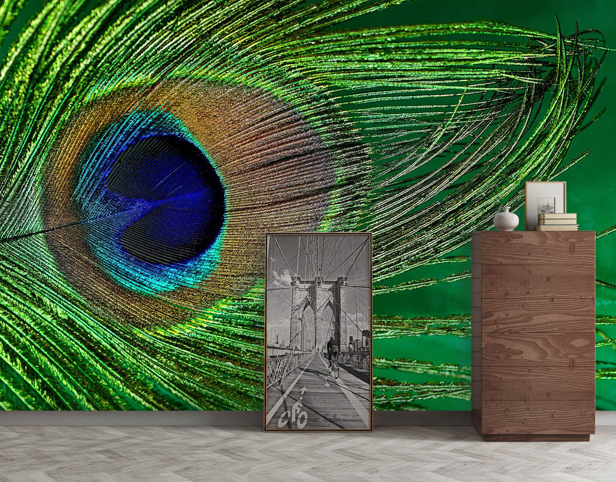 3D Peacock Feather 212 Wall Murals