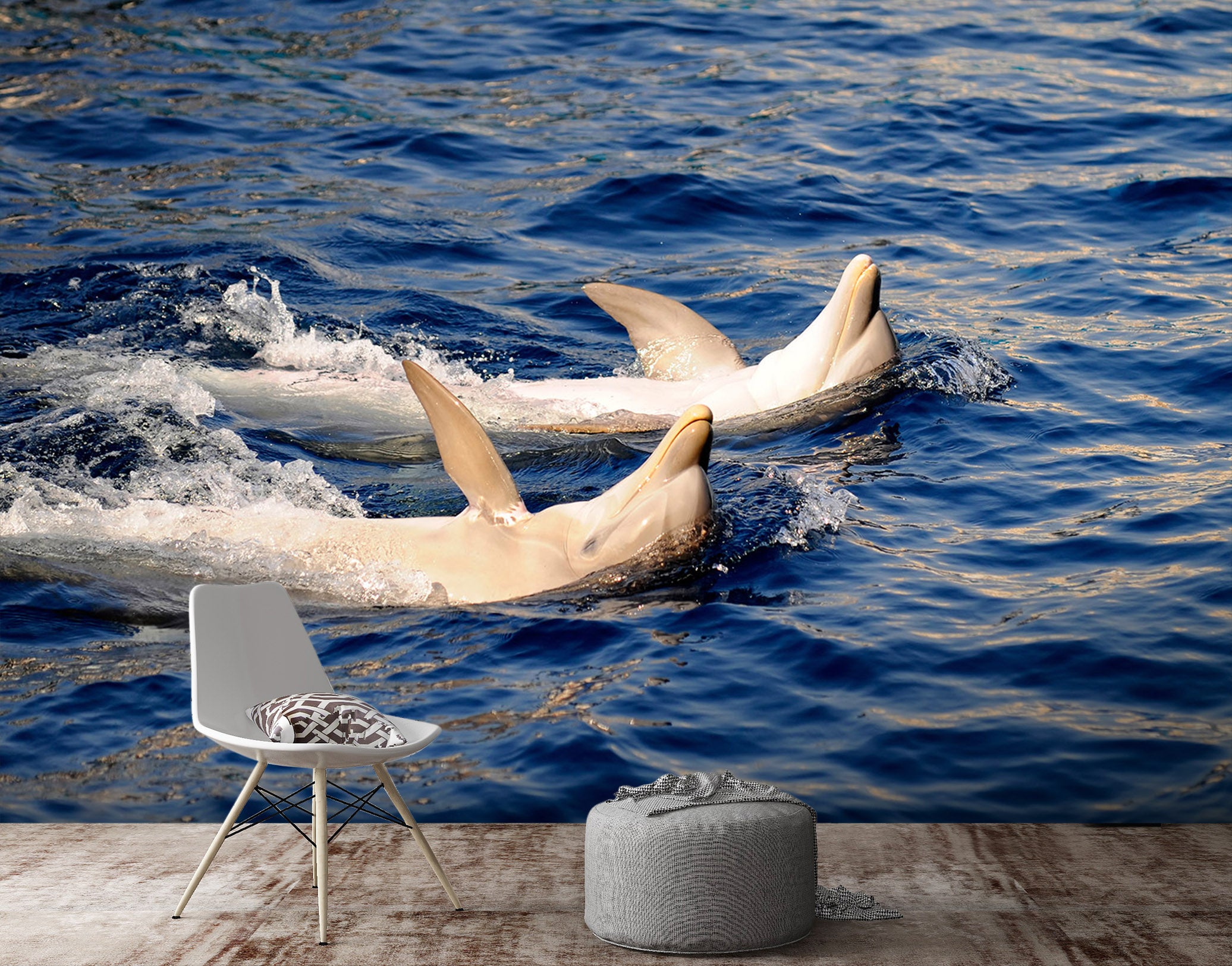 3D Dolphin Play 117 Wall Murals