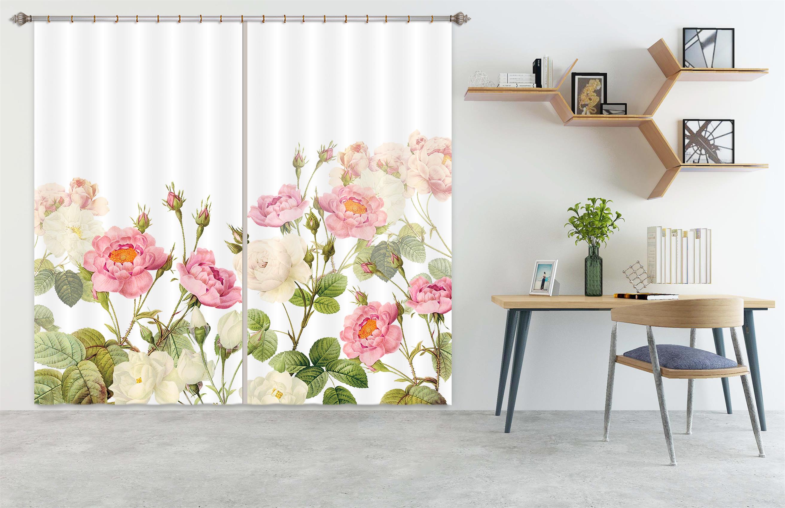 3D Bright Flower 208 Uta Naumann Curtain Curtains Drapes