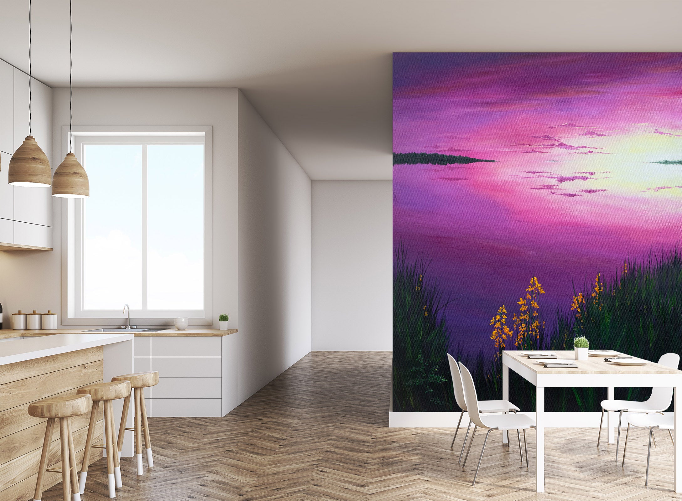 3D Purple Sky 1876 Marina Zotova Wall Mural Wall Murals