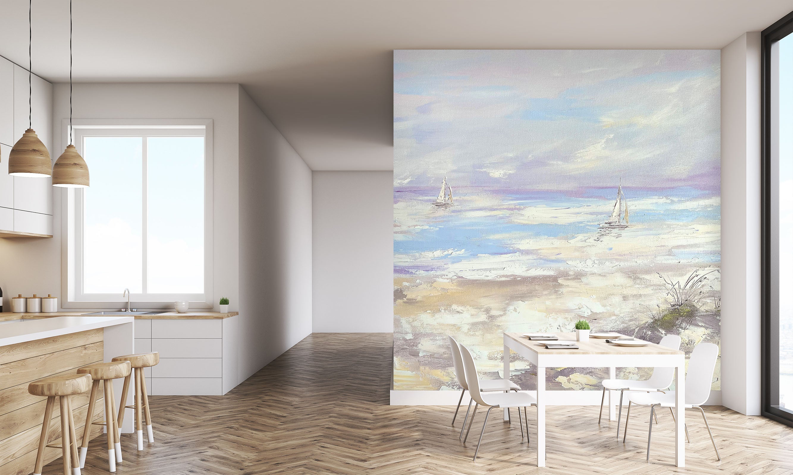 3D Sky Cloud Sea 2614 Skromova Marina Wall Mural Wall Murals