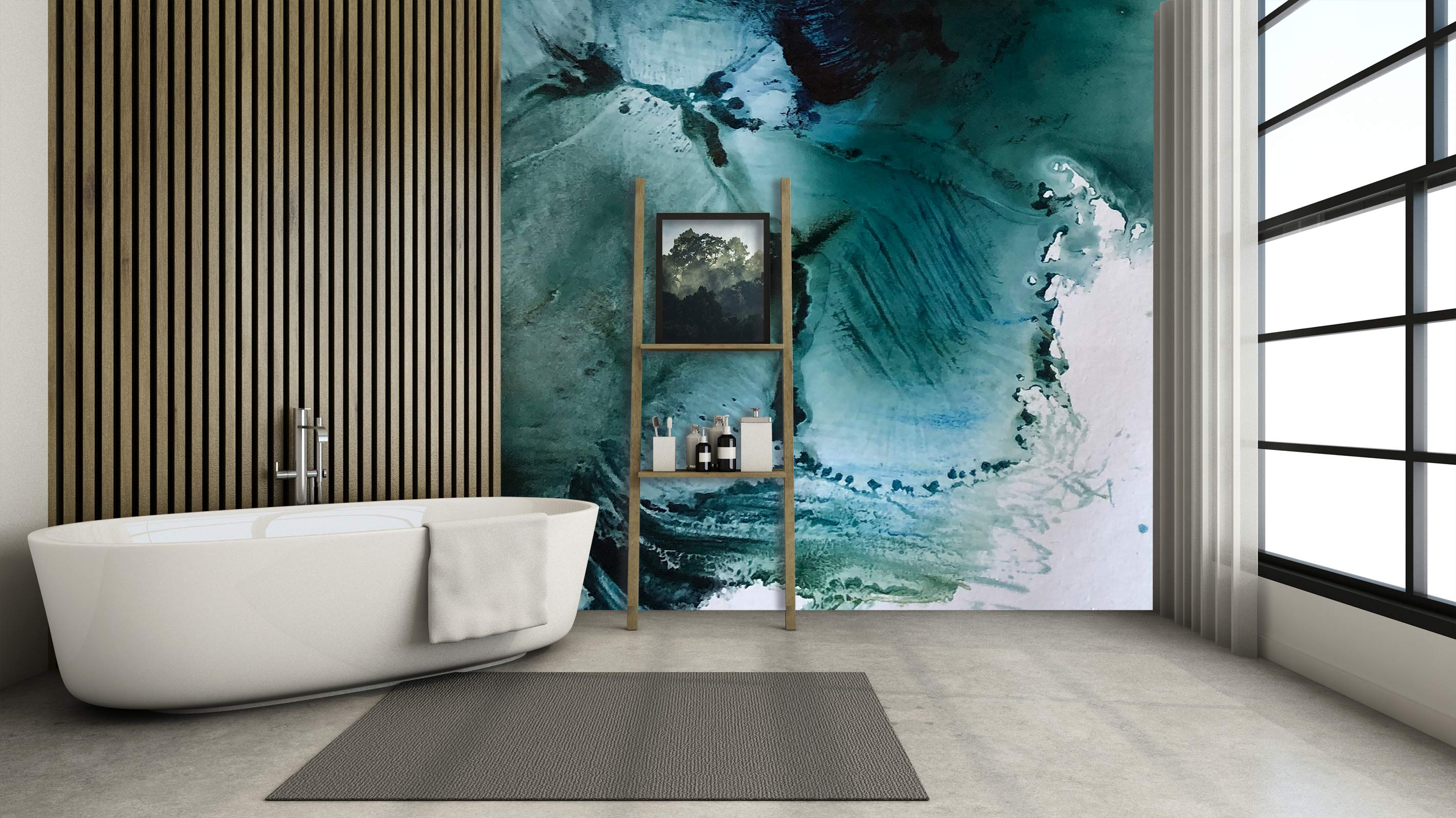 3D Aqua Blue 131 Skromova Marina Wall Mural Wall Murals