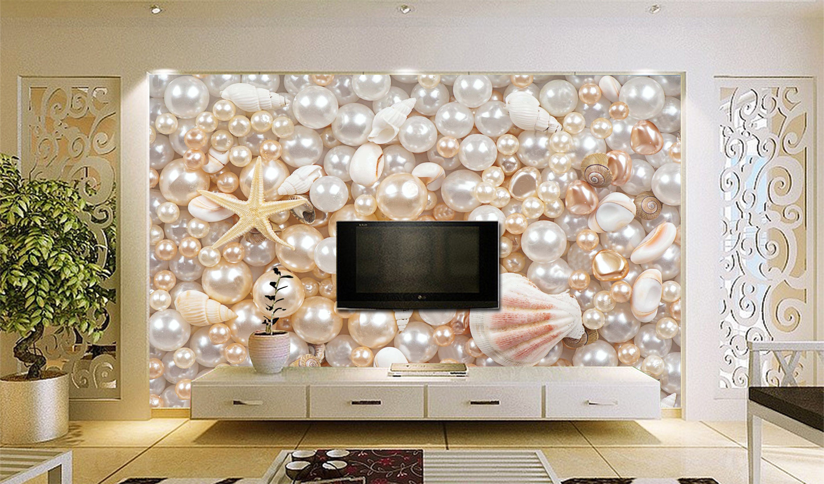 3D Starfish Pearl 1013 Wall Murals