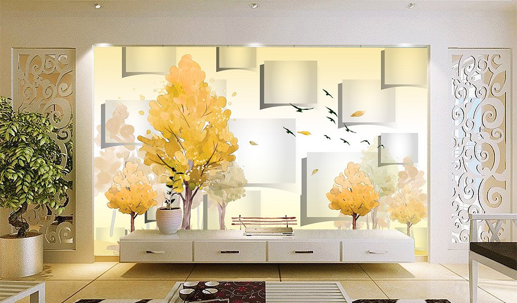 3D Yellow Polar Tree 284 Wallpaper AJ Wallpaper 