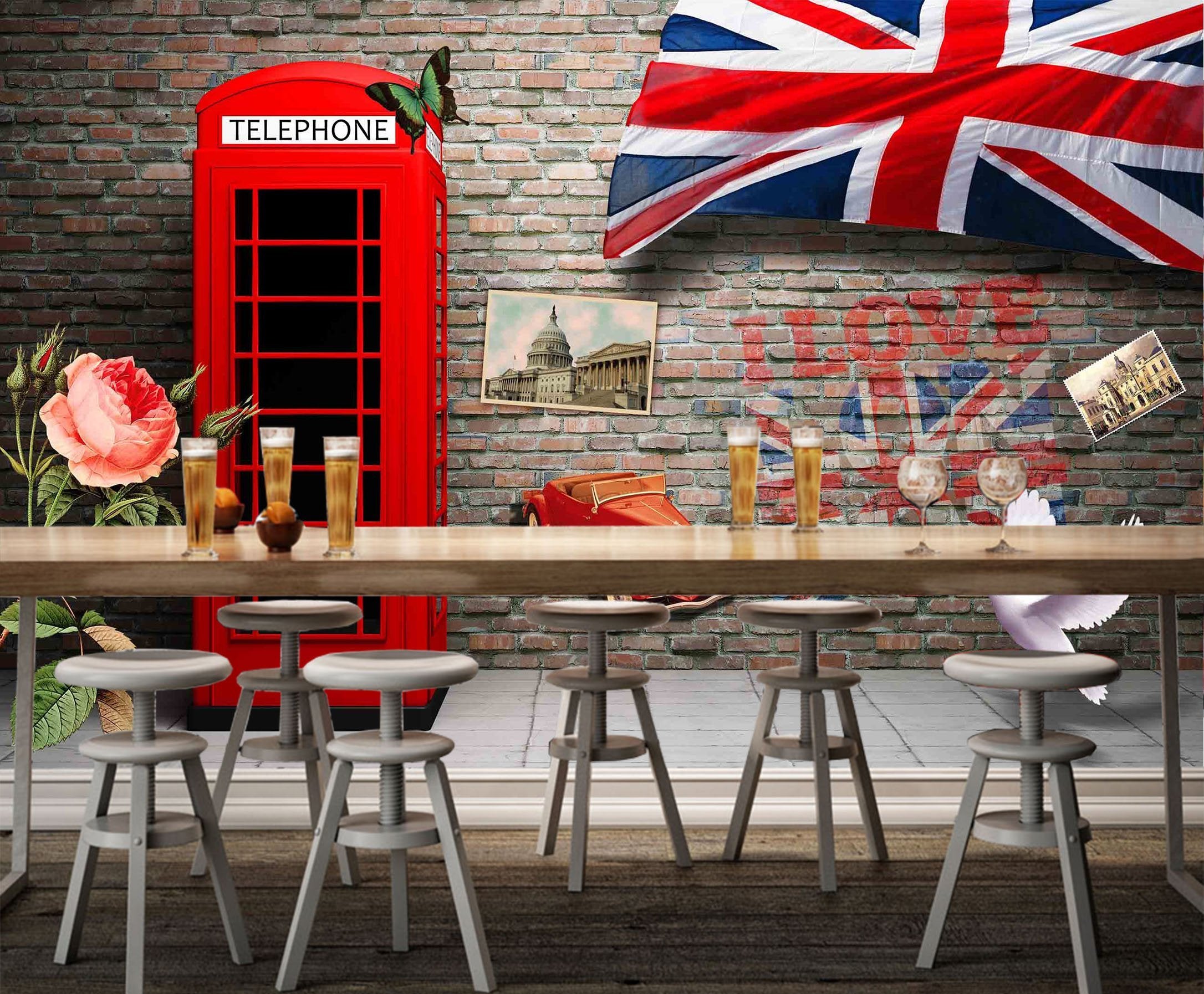 3D Telephone Booth 742 Wallpaper AJ Wallpaper 