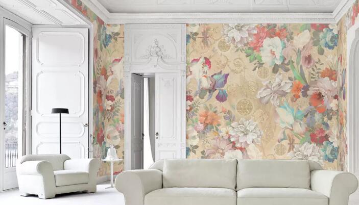 3D Peony Painting WG1026 Wall Murals