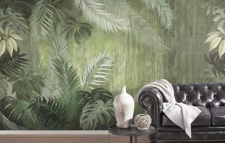 3D Green Leaf WG62 Wall Murals Wallpaper AJ Wallpaper 2 