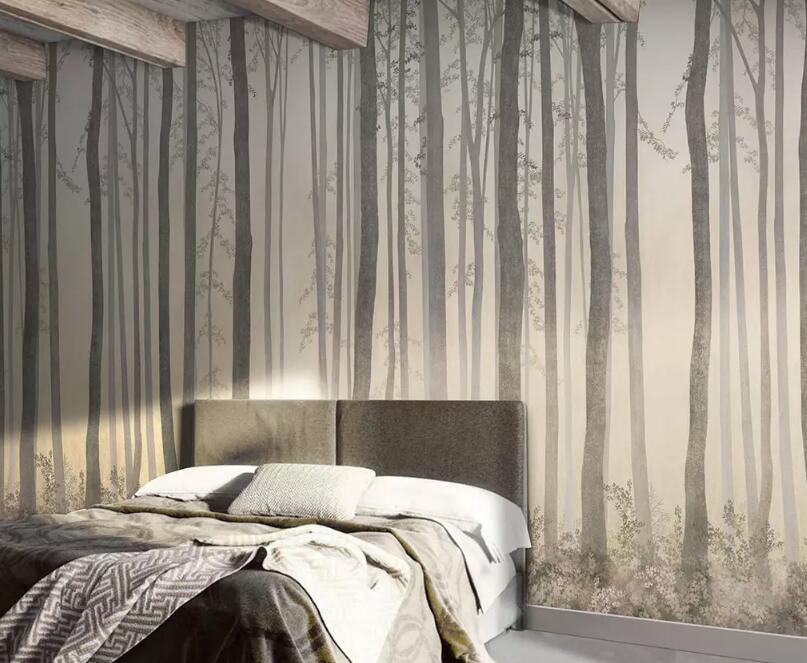 3D Hazy Forest WG1065 Wall Murals