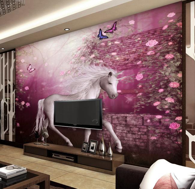 3D Horse Butterfly 447 Wall Murals Wallpaper AJ Wallpaper 2 