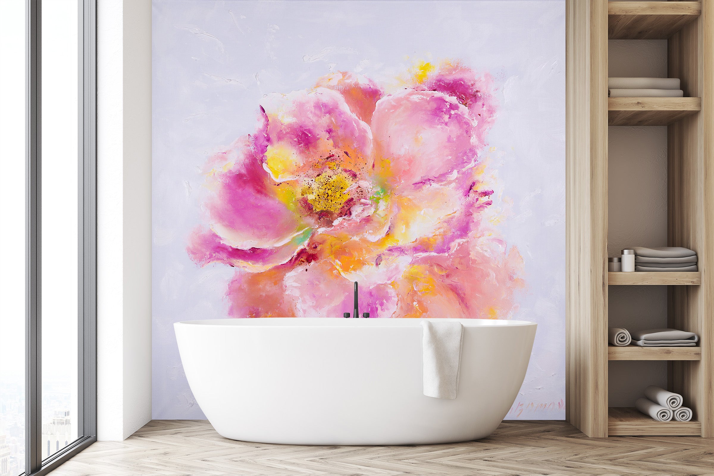 3D Watercolor Pink Flowers 225 Skromova Marina Wall Mural Wall Murals