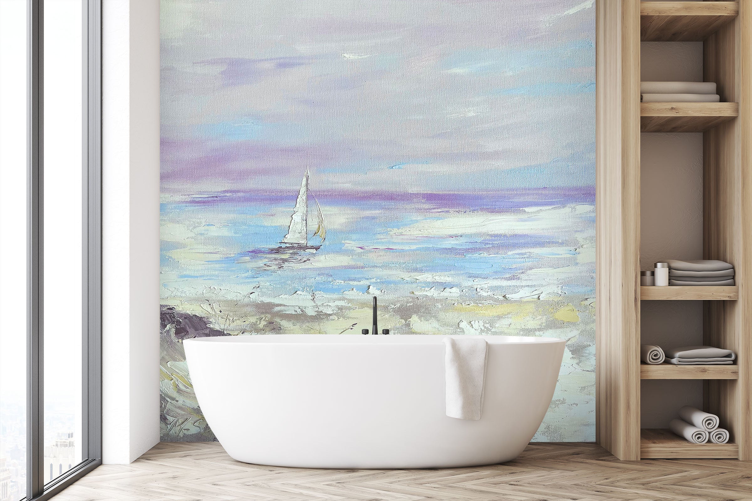 3D Ocean Sailboat 2611 Skromova Marina Wall Mural Wall Murals