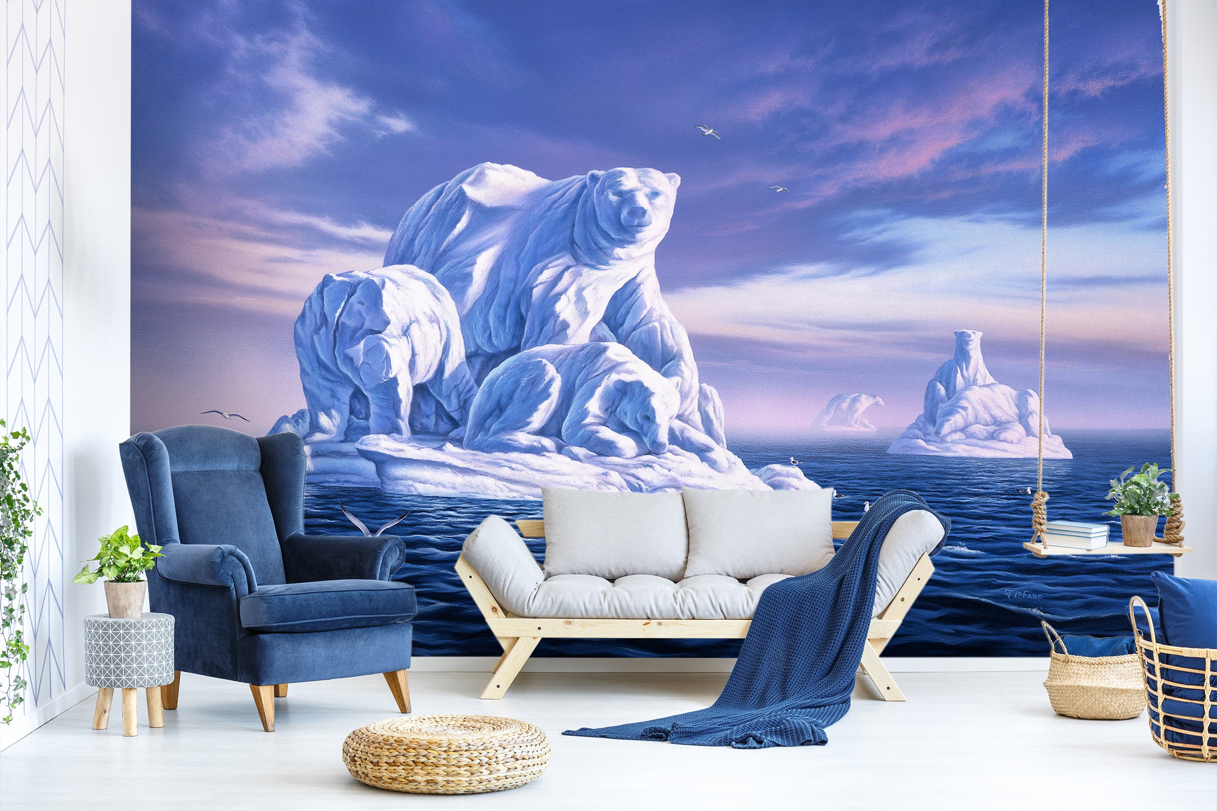 3D Ice Beargs 110 Jerry LoFaro Wall Mural Wall Murals