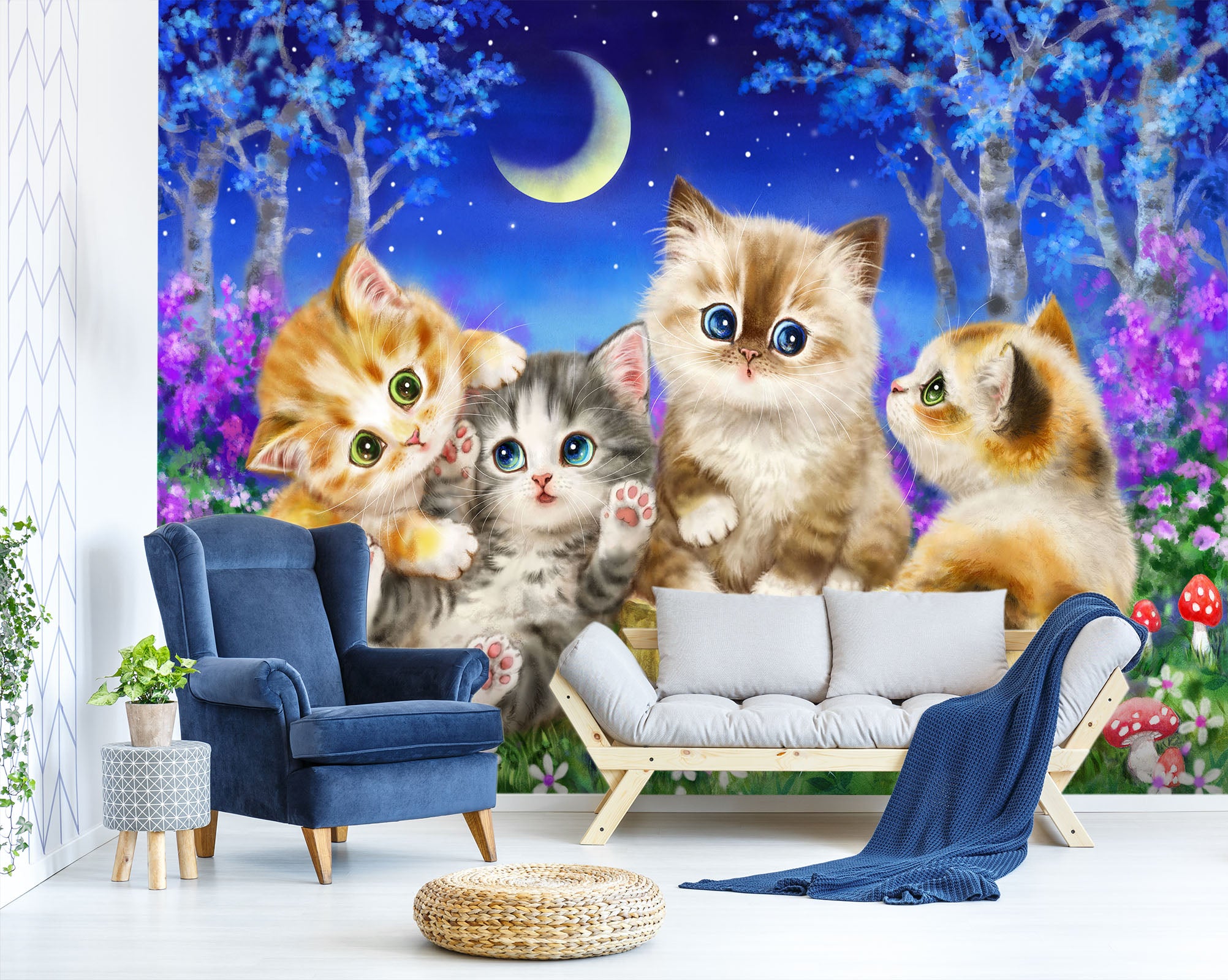 3D Cartoon Cat 5530 Kayomi Harai Wall Mural Wall Murals