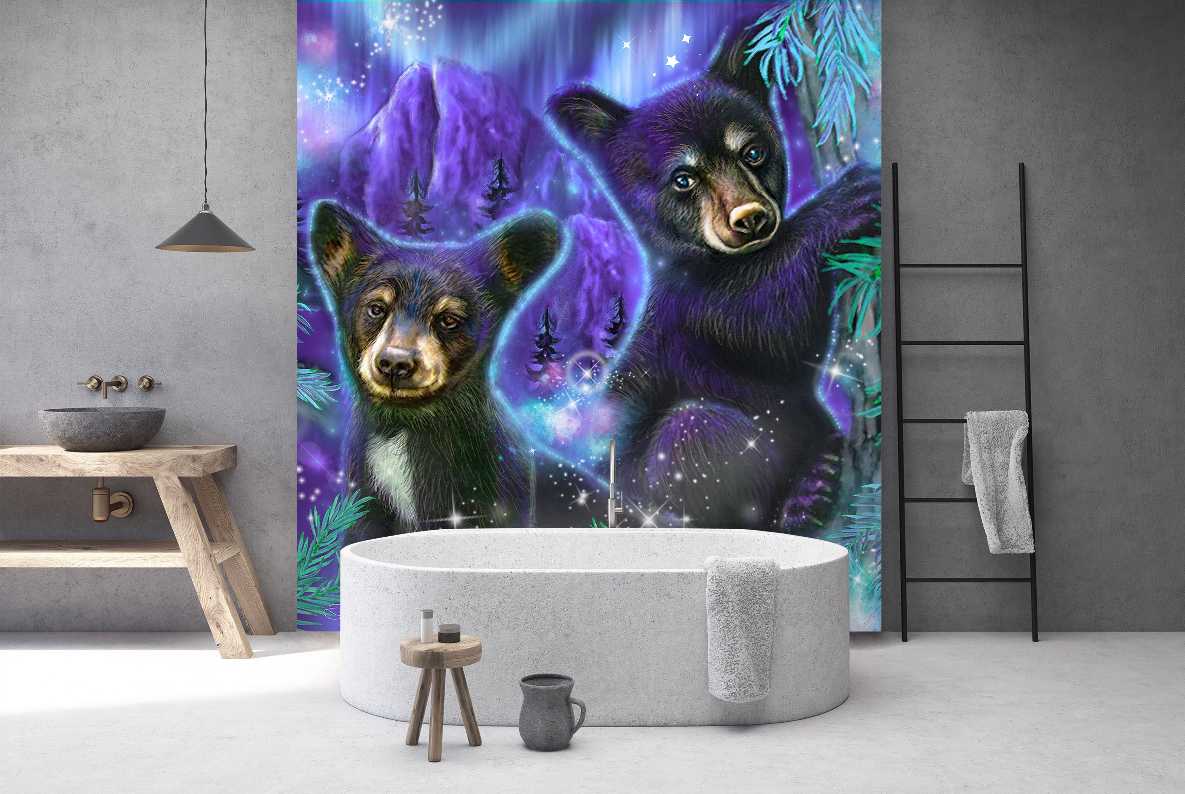 3D Baby Black Bear 8416 Sheena Pike Wall Mural Wall Murals