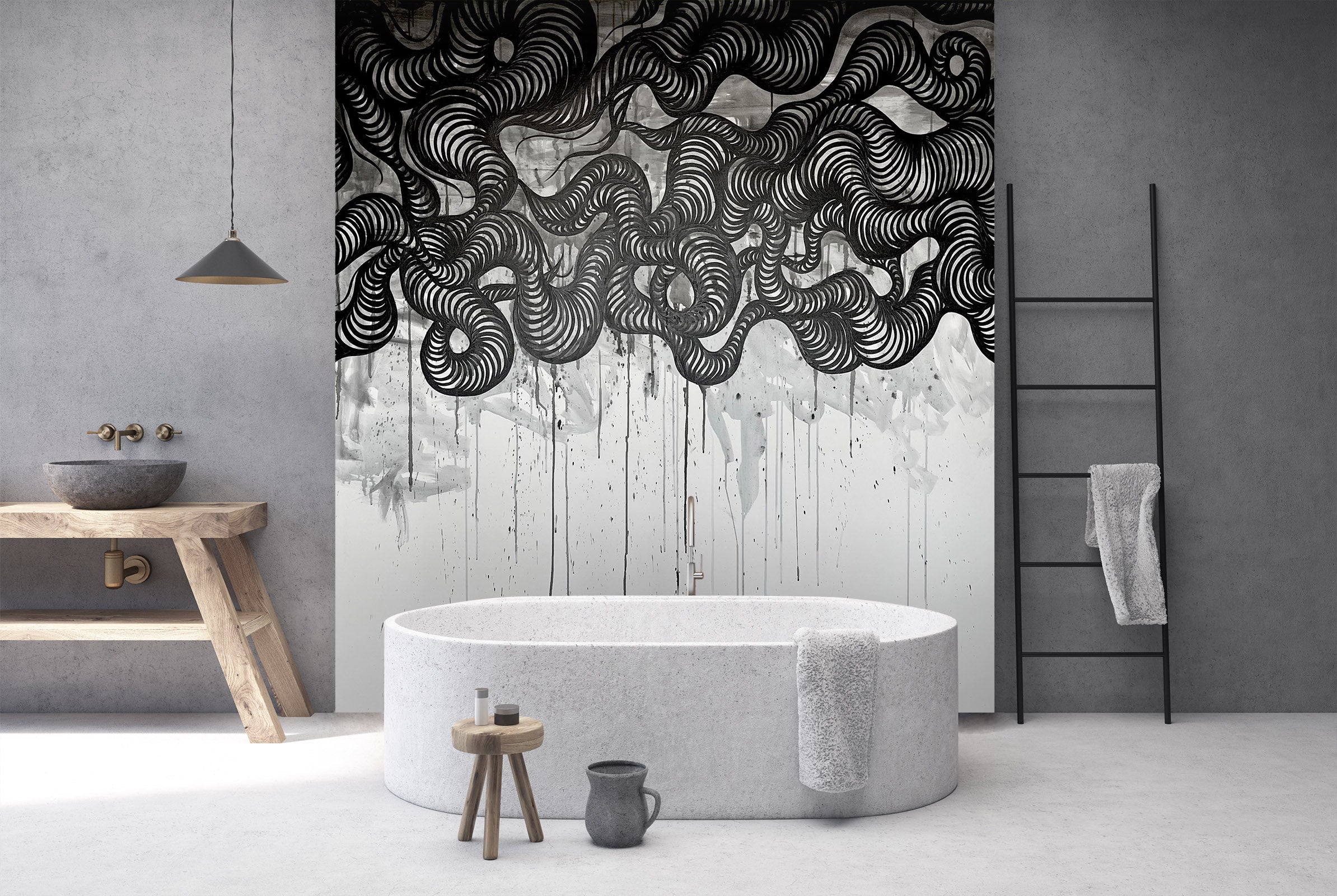 3D Black Sketch 1279 Jacqueline Reynoso Wall Mural Wall Murals