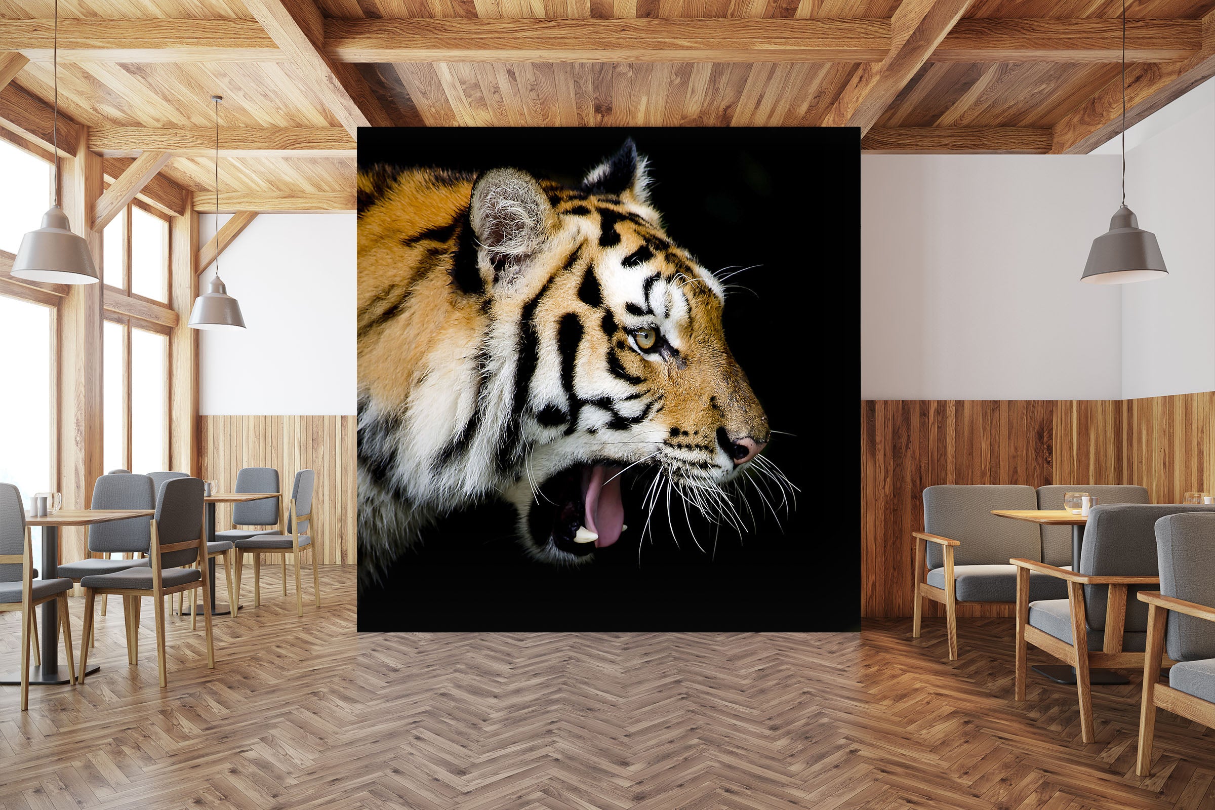 3D Tiger Mouth 180 Wall Murals