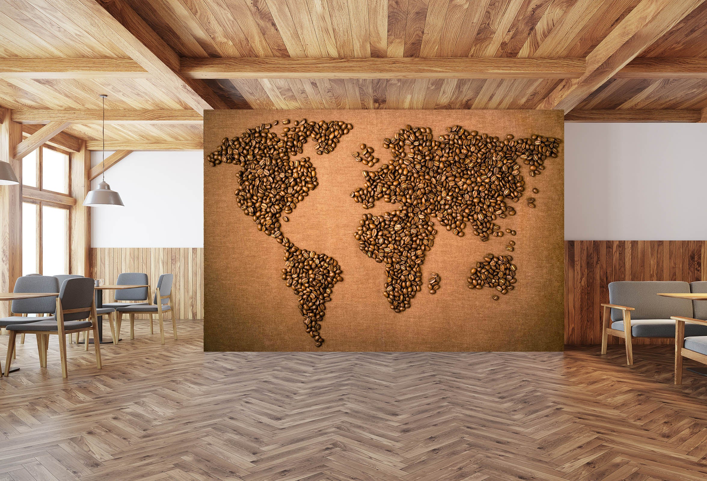 3D Carving Art 2042 World Map Wall Murals