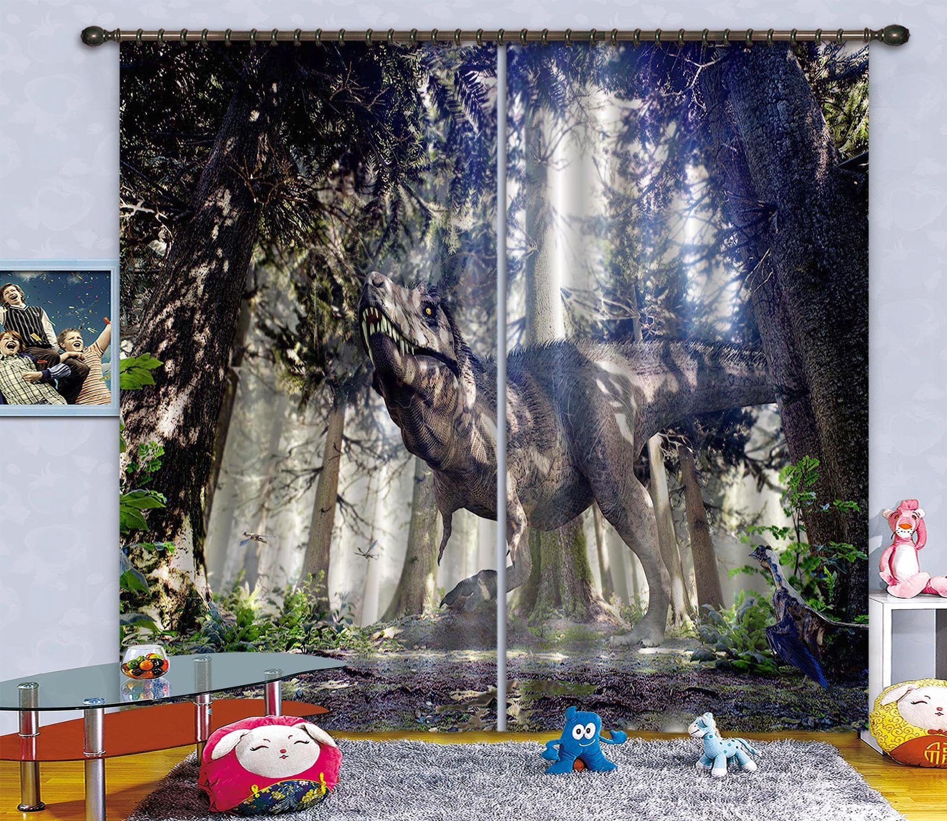 3D Woods Sunshine Dragon 147 Curtains Drapes Curtains AJ Creativity Home 