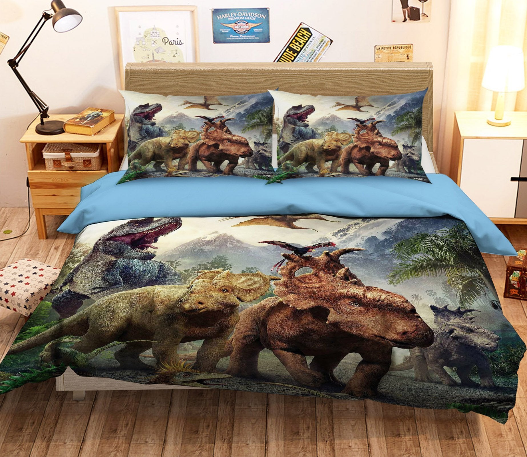 3D Horned Dragon 071 Bed Pillowcases Quilt Wallpaper AJ Wallpaper 