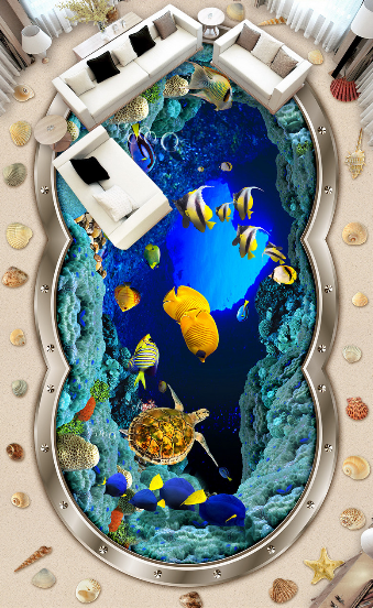 3D Cave Fish 354 Floor Mural Wallpaper AJ Wallpaper 2 