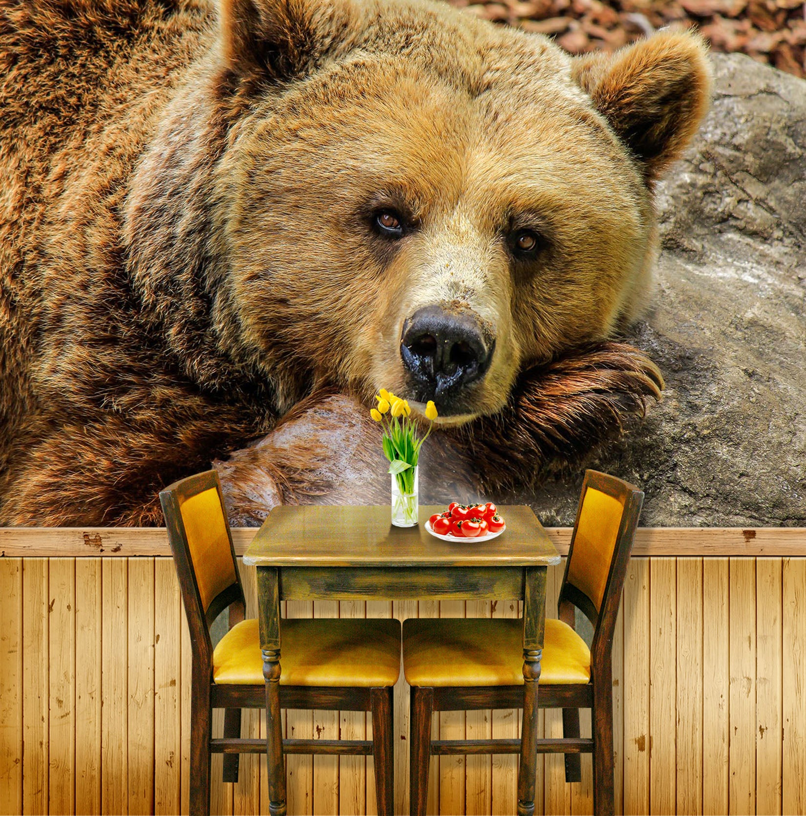 3D Brown Bear 139 Wall Murals