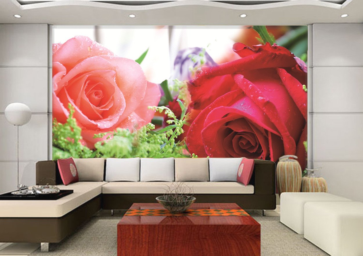 3D Red Pink Rose Flower 578 Wallpaper AJ Wallpaper 