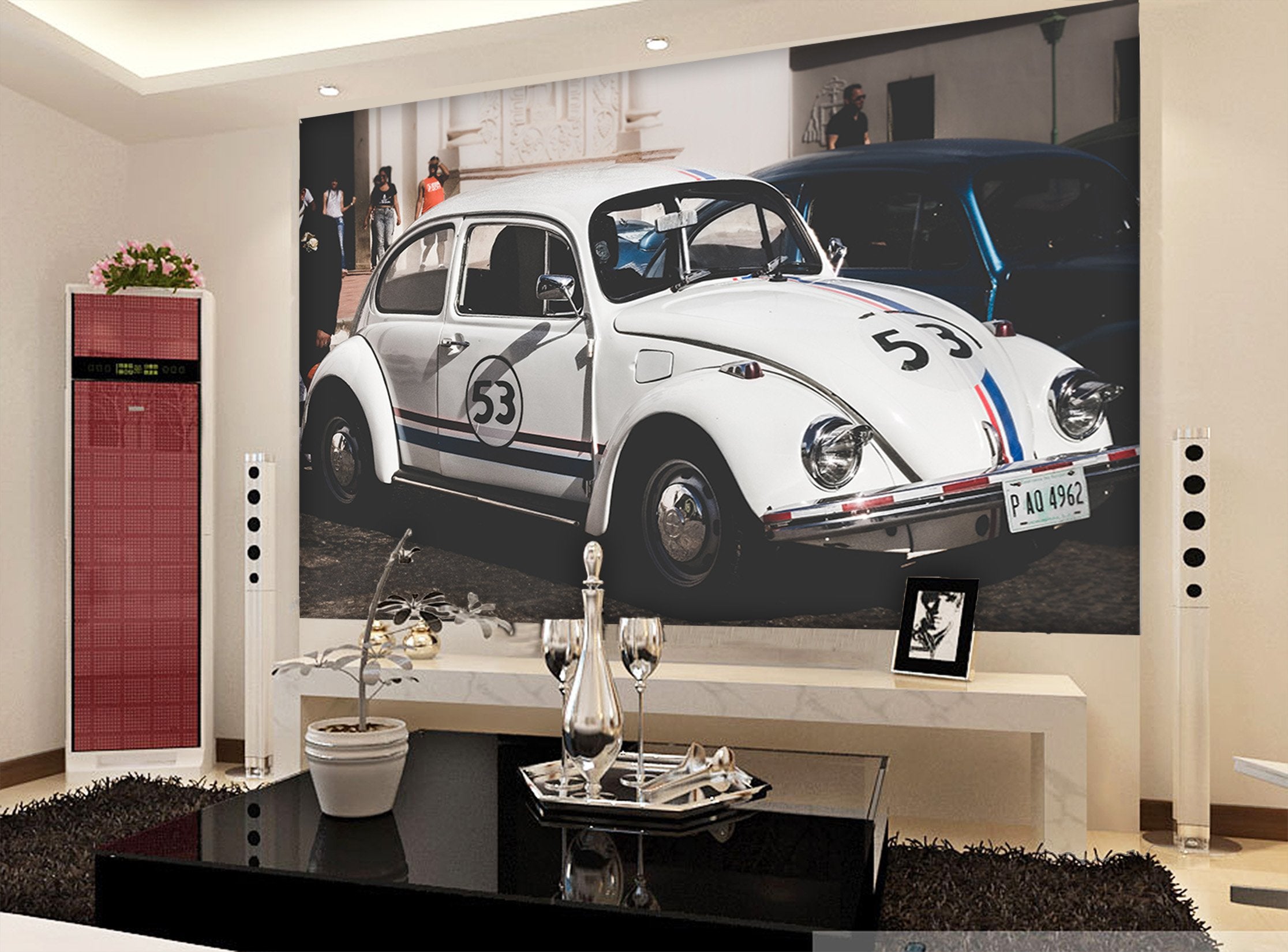 3D Automobile White 915 Vehicle Wall Murals Wallpaper AJ Wallpaper 2 