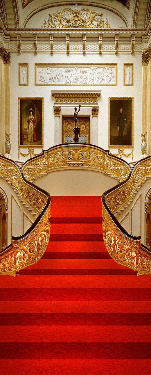 3D red carpet stairs roof door mural Wallpaper AJ Wallpaper 