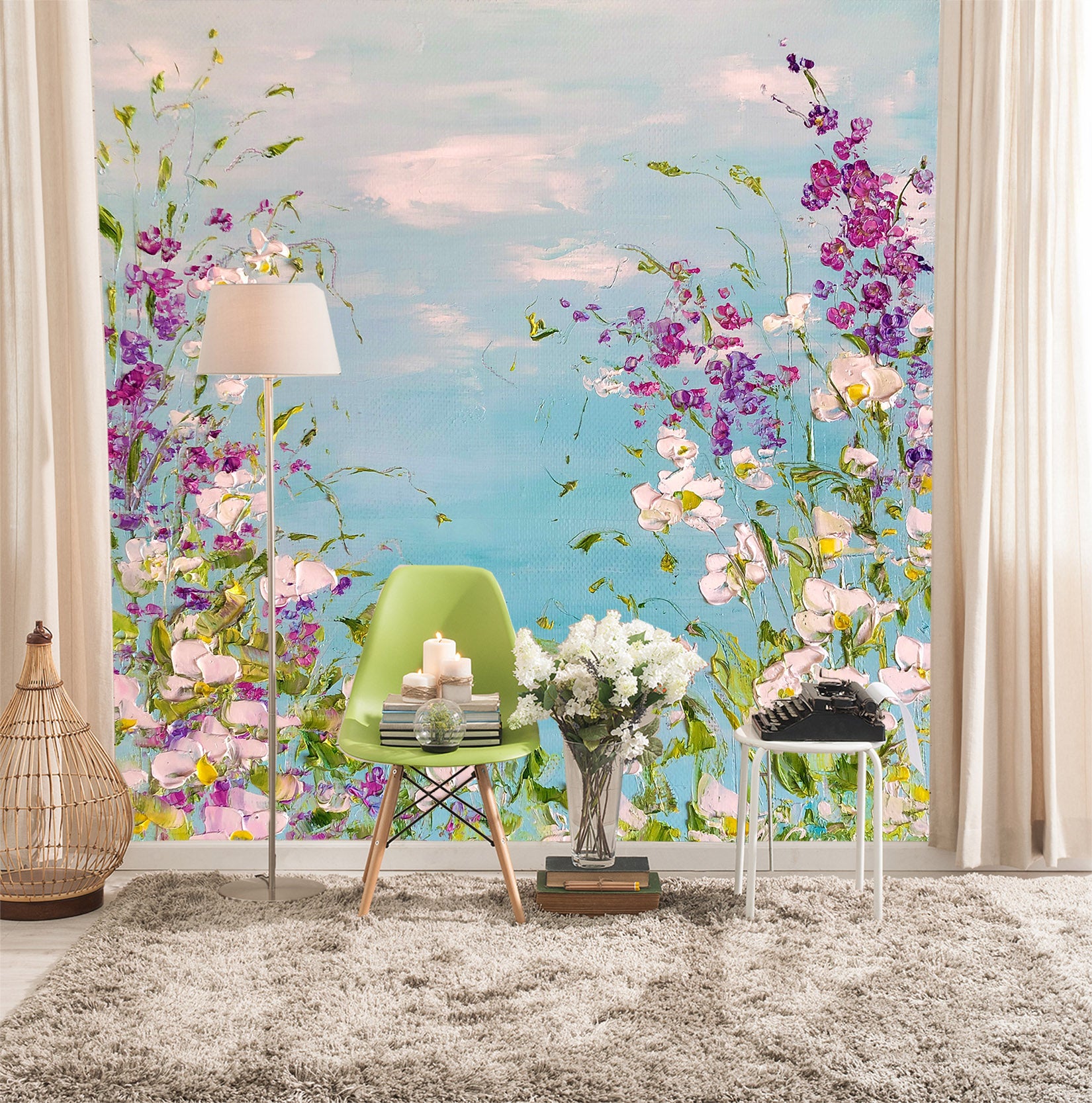 3D Paint Flower Sky 207 Skromova Marina Wall Mural Wall Murals