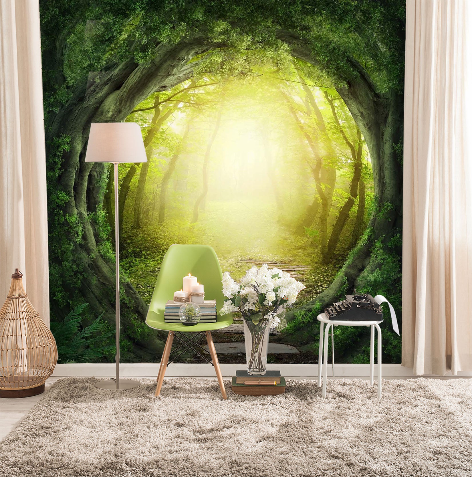 3D Tree Hole Arch 065 Wall Murals