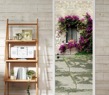 3D windowsill flowers wall door mural Wallpaper AJ Wallpaper 